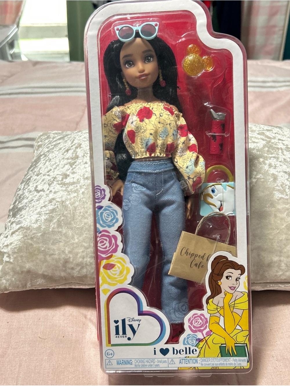 Disney I ♥ Belle Doll in Yellow Floral Top & Light Blue Jeans New in Box